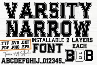 Design Projects with Varsity Narrow Font